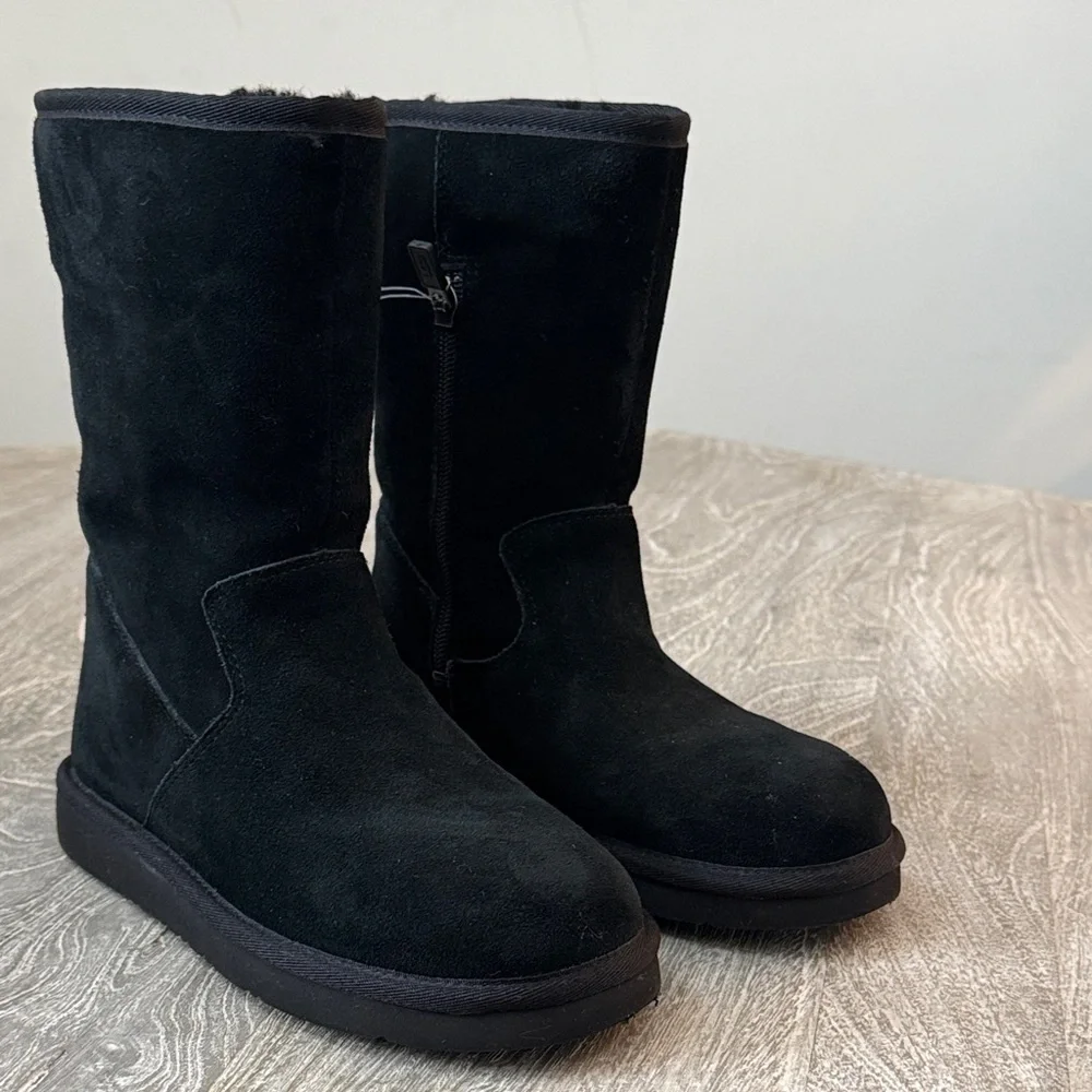 Like New UGG Black Winter Boots with Side Zip